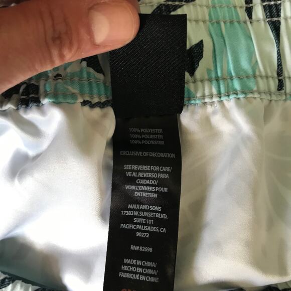 Maui Sons Swim Trunks Shorts Small Hawaiian Pockets Board Volley Walk Beach Bum - Picture 12 of 13